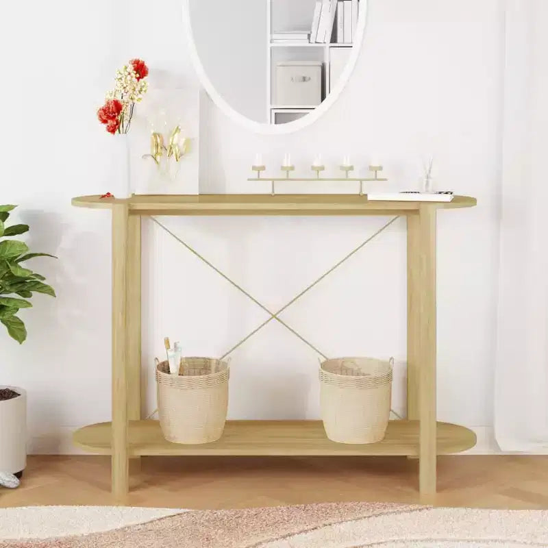 Console Table Table d'entrée Couloir Table d'appoint étroite Bois d'ingénierie