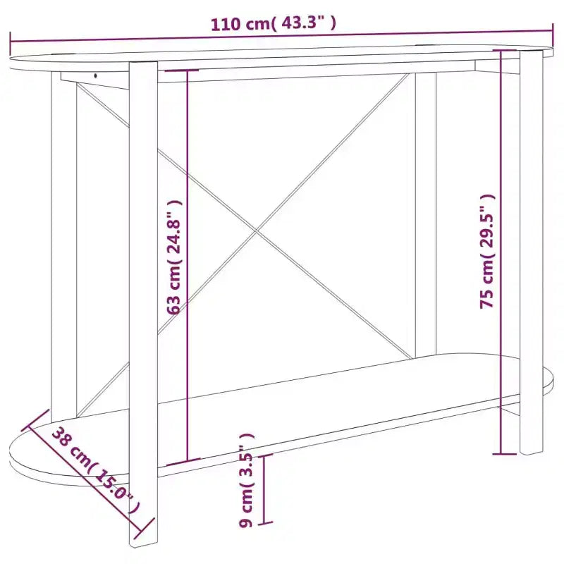 Console Table Table d'entrée Couloir Table d'appoint étroite Bois d'ingénierie