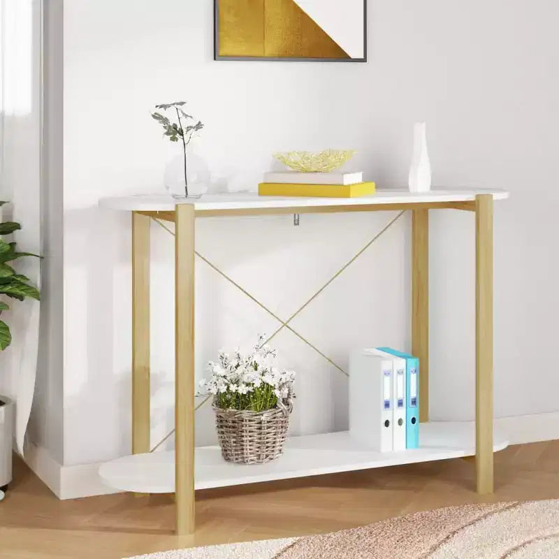 Console Table Table d'entrée Couloir Table d'appoint étroite Bois d'ingénierie