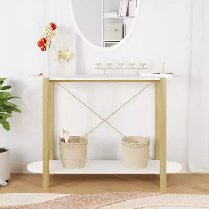 Console Table Table d'entrée Couloir Table d'appoint étroite Bois d'ingénierie