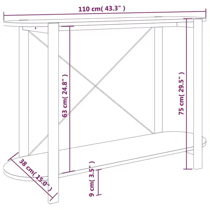 Console Table Table d'entrée Couloir Table d'appoint étroite Bois d'ingénierie