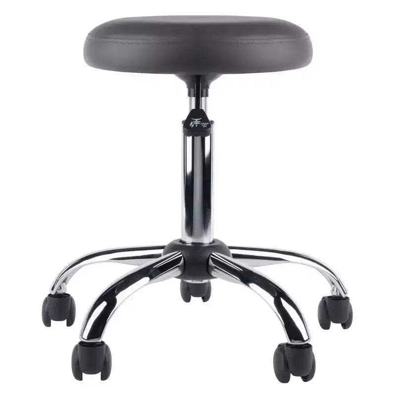 Tabouret de bar réglable pivotant à hauteur de comptoir avec coussin, anthracite/chrome : similicuir, structure métallique, tabouret de travail avec roulettes