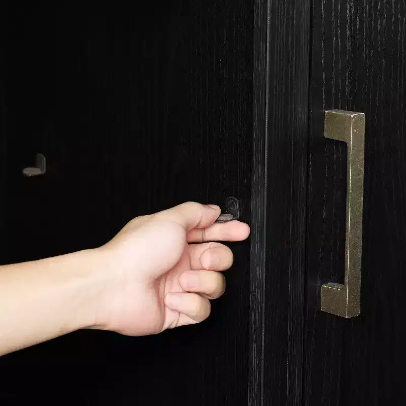 Meuble TV bas (noir, convient aux téléviseurs jusqu'à 60 pouces) — style ferme, gestion des câbles, étagères réglables