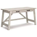 60" Carynhurst Home Office Writing Desk White - Signature Design by Ashley: Farmhouse Style, Distressed Veneer Finish with Metal Hardware