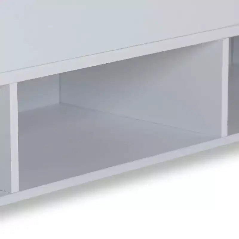 Lit plateforme en bois avec rangement blanc
