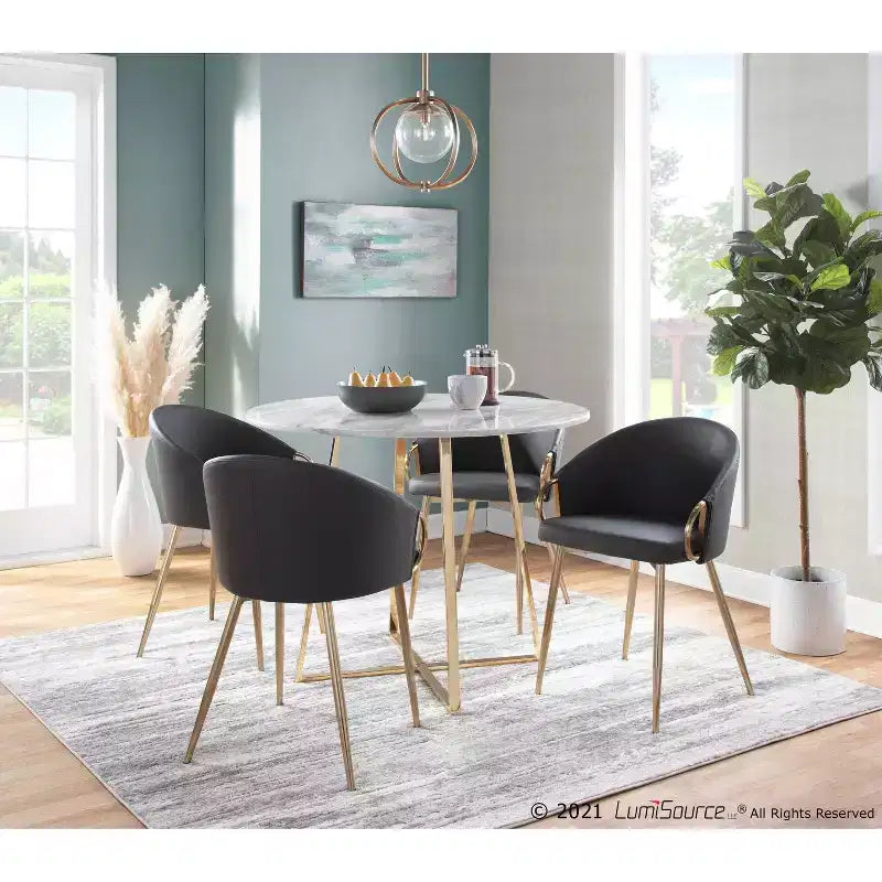 Chaise de salle à manger contemporaine et glamour