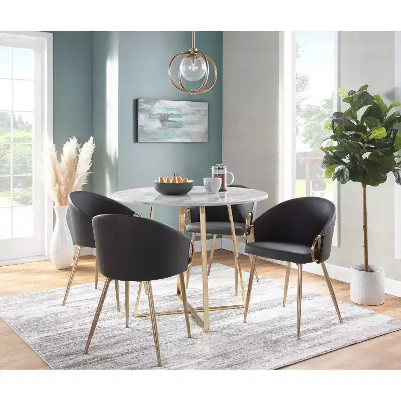 Chaise de salle à manger contemporaine et glamour