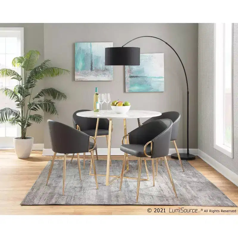 Chaise de salle à manger contemporaine et glamour