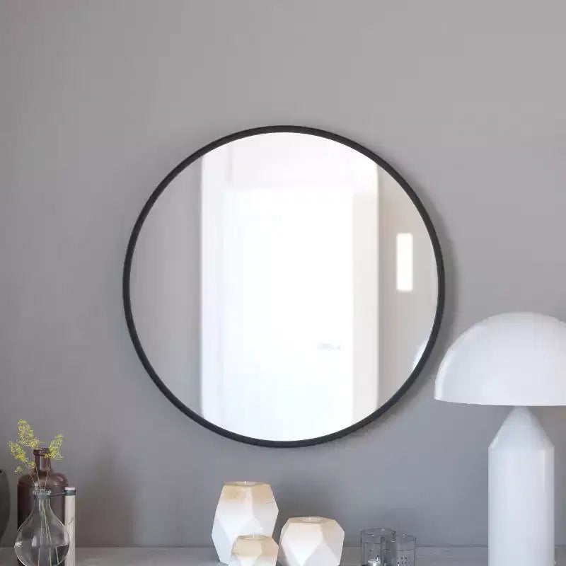 Miroir décoratif mural avec cadre en métal pour salle de bain, coiffeuse, entrée, salle à manger et salon