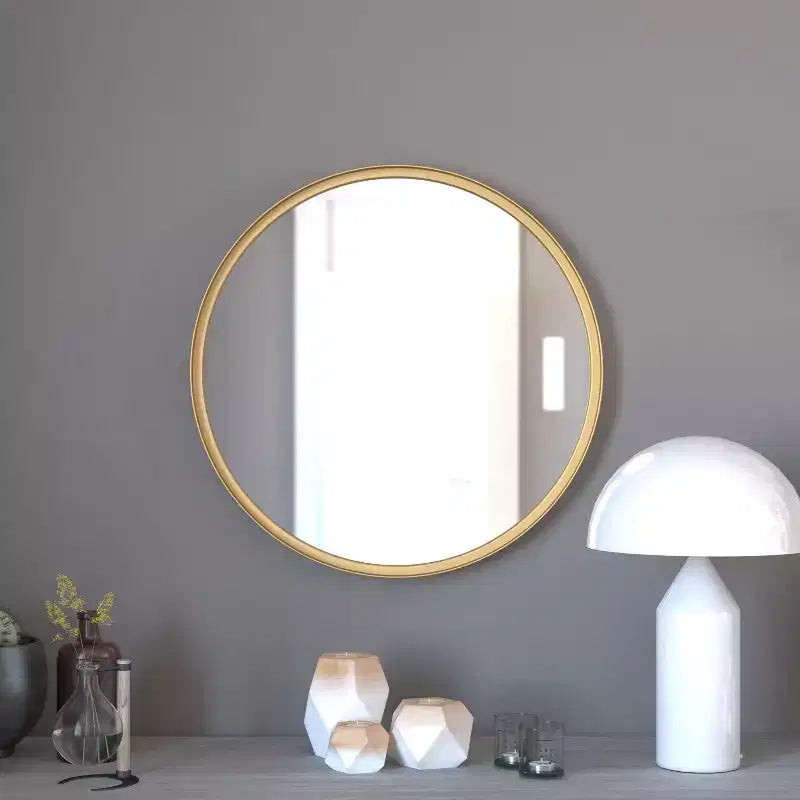 Miroir décoratif mural avec cadre en métal pour salle de bain, coiffeuse, entrée, salle à manger et salon
