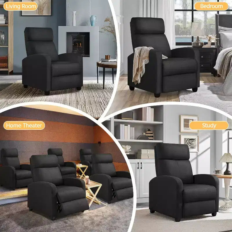 Fauteuil inclinable ajustable en tissu avec ressorts ensachés pour salon