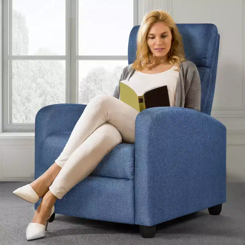 Fauteuil inclinable ajustable en tissu avec ressorts ensachés pour salon