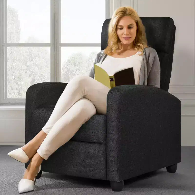 Fauteuil inclinable ajustable en tissu avec ressorts ensachés pour salon