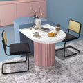 Chaise de salle à manger capitonnée en rotin (avec dossier en rotin et piètement en métal)