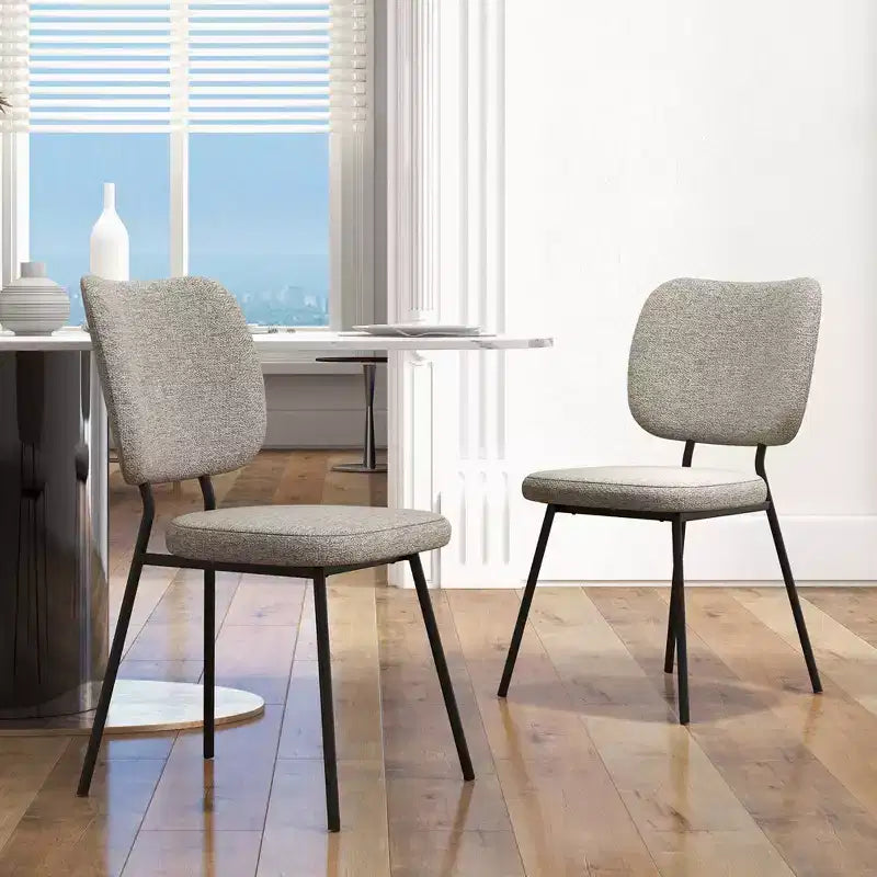 Chaise de salle à manger capitonnée de style moderne — chaise d'appoint sans accoudoirs, rembourrée